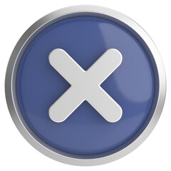 Obraz premium 3D close button. Cross sign. 3D illustration.