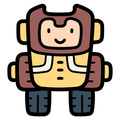 robot filled outline icon style