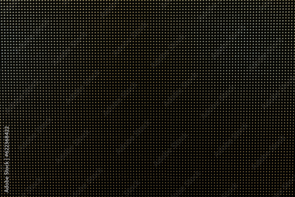 Wall mural photo of video wall screen on black background with grid layout of pixels for led display digital pa