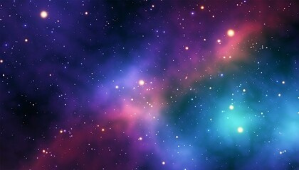 Fototapeta premium A realistic wide colorful universe with a starry nebula