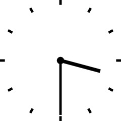 clock illustration at half past three