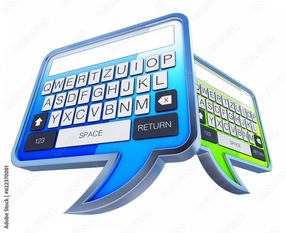 Poster 3d rendering of a messages concept