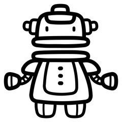 robot line icon style