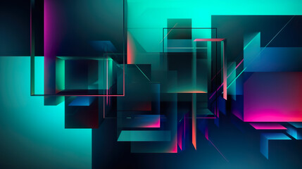 Fondo abstracto 3d geométrico con cubos. Generado por Ia.