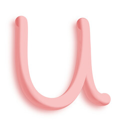 pink 3D doodle letter
