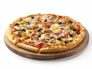 Pizza isolated on white background, Generative ai