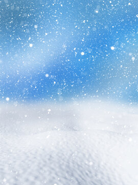 3D render of a Christmas snowy background