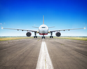Fototapeta na wymiar airliner on a runway ready for take off