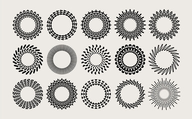 Bundle of line abstract circle border logo design