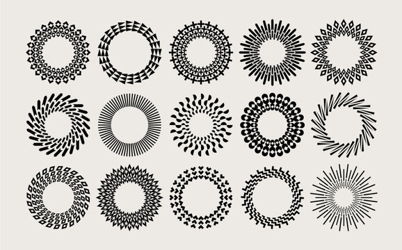 Bundle of line abstract circle border logo design