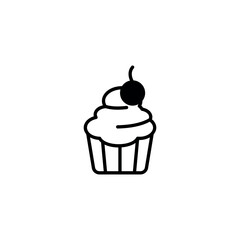 Cup Cake icon design with white background stock illustration