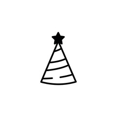 Partyhat icon design with white background stock illustration
