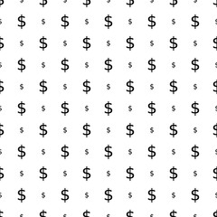 Seamless pattern with dollar sign. Endless vector background.
