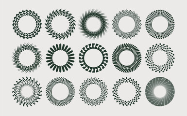 Set of modern line abstract circle border logo