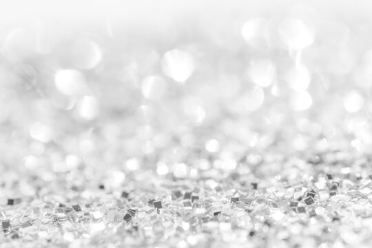 Abstract glitter silver background. Holiday shiny texture
