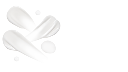 Set, composition of cosmetic strokes, cream, gel, serum clear, on blank background. PNG