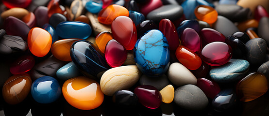 the colorful stones and stones are in different colors Generated by AI
