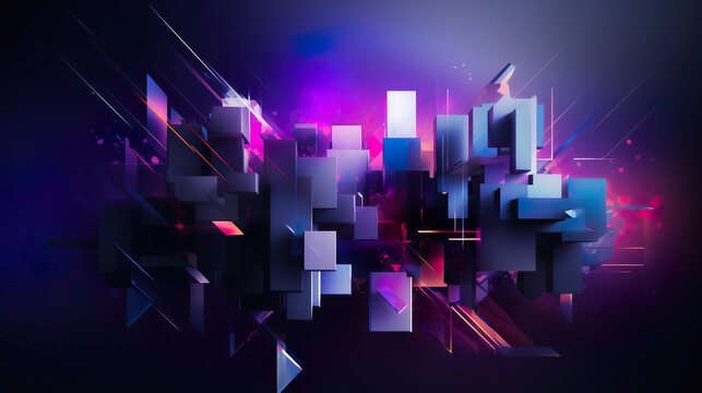 Fondo abstracto 3d geom&eacute;trico . Generado por Ia.