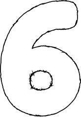 Number 6 outline design.