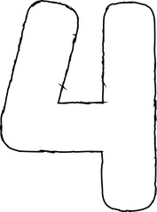 Number 4 outline design.