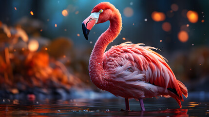 Flamingo pink background Generative AI