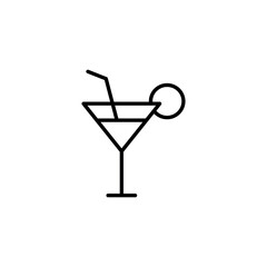 Cocktail icon design with white background stock illustration