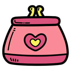 purse filled outline icon style