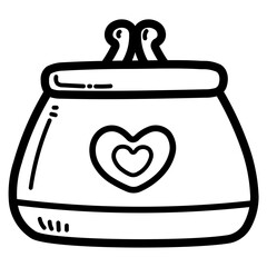 purse line icon style