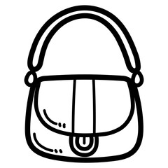 saddle bag line icon style