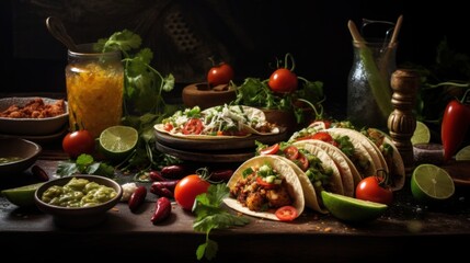 Fototapeta na wymiar mexican street tacos