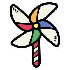 windmill filled outline icon style