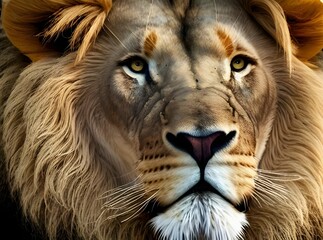 AI generated illustration of a majestic proud lion in a park - great for wallpapers