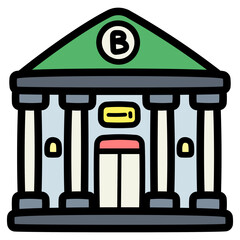 bank filled outline icon style