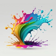 AI generated illustration of colorful paints on a white background.