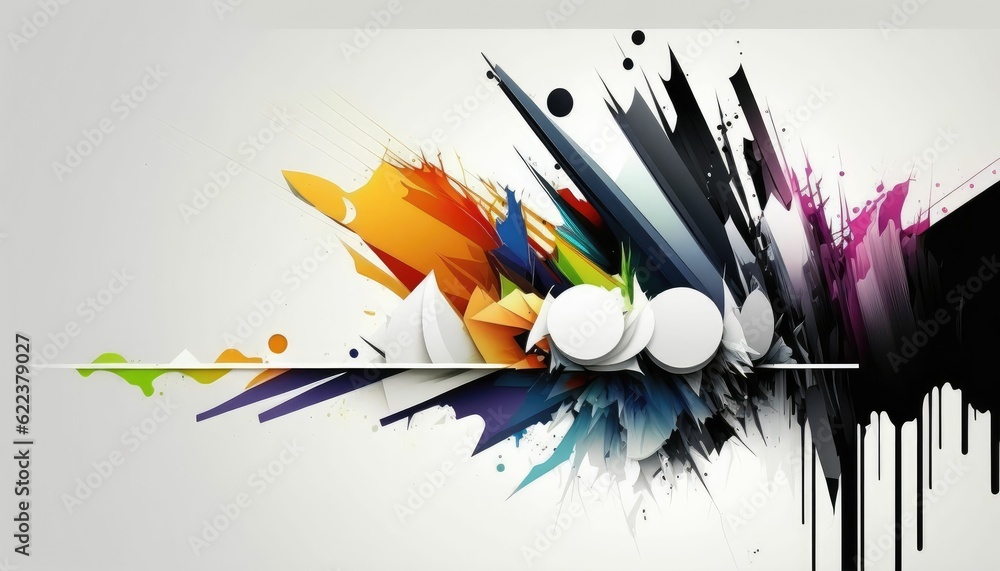 Poster ai-generated illustration of an abstract background with colorful paint splash.