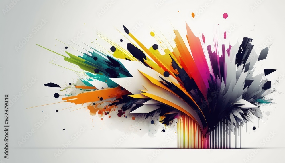 Poster ai-generated illustration of an abstract background with colorful paint splash.