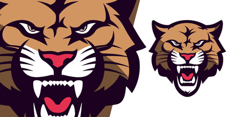 Bold Minimalist Cougar Logo: Eye-catching Vector Illustration for Sport and E-Sport Teams