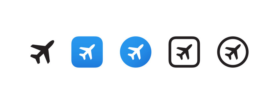 Airplane mode icons set. Mobile icons UI, UX design. Airplane mode bar icons. Vector scalable graphics