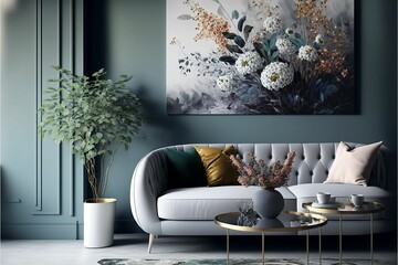 AI generated illustration of a luxurious interior design