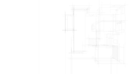 Modern house sketch 3d illustration