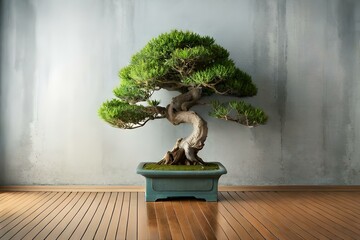 bonsai tree in vase .Ai generated