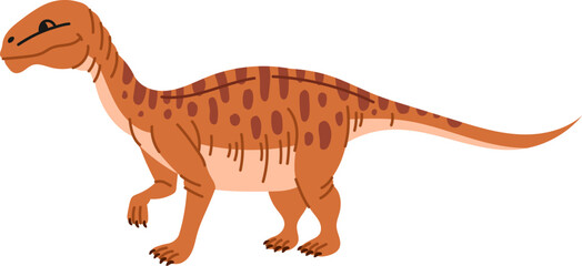 Brontosaurus yahnahpin, funny baby dino kids toy. Vector brontosaurus parvus, big lizard. Tyrannosaurus childish dino, dinosaur animal Brontosaur excelsus © Buch&Bee