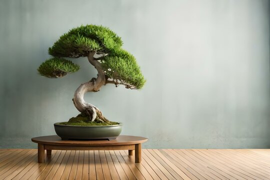 bonsai tree in a pot .Ai generated