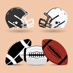 American football and helmet vector design.