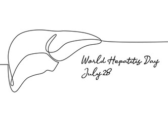 line art of world hepatitis day good for world hepatitis day celebrate. line art. illustration. - obrazy, fototapety, plakaty