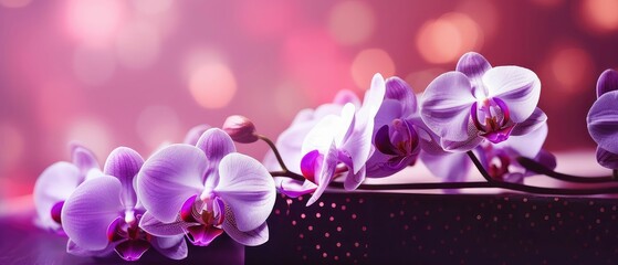 AI generated illustration of an elegant bouquet of purple orchids