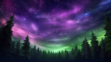 Naklejka premium A vertical shot of an empty road under a blue star filled sky. Generative ai