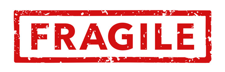 Fragile stamp red vector 