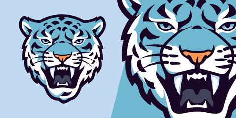 Obraz premium Minimalist Snow Leopard Graphic: Logo Illustration for Sport and E-Sport Teams