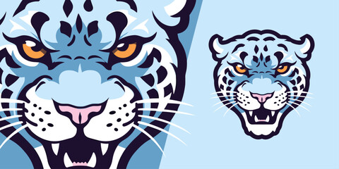 Sport and E-Sport Teams Logo: Minimalist Snow Leopard Illustration for Vector Graphics